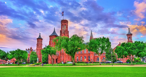 The Smithsonian Castle, completed in 1855, serves as the museums visitor centre