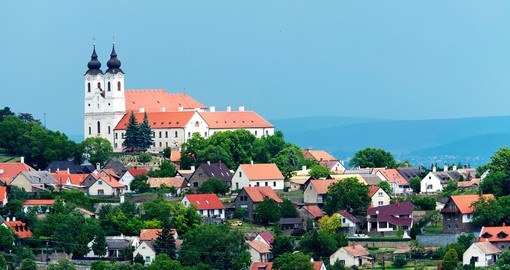 View to the Benedictine Abbey in Tihany