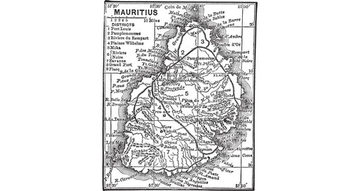 Map of Mauritius, during the 1890s