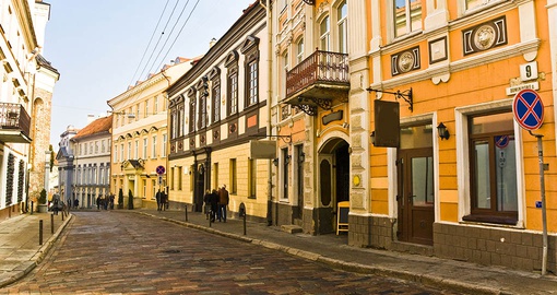 Old Town Street in in Vilnius