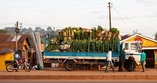 A truck of bananas near Kampala