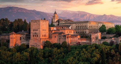 At the foot of the Sierra Nevada, Granada is the site of the Alhambra