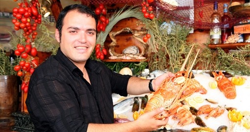A Greek fish taverna waiter