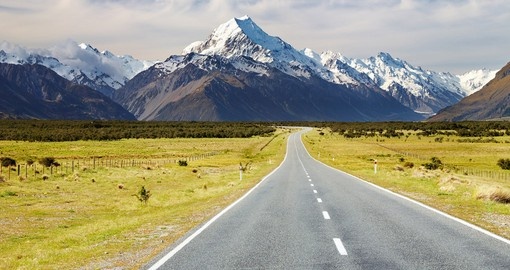Enjoy your drive to Mount Cook, Southern Alps during your next New Zealand tours.