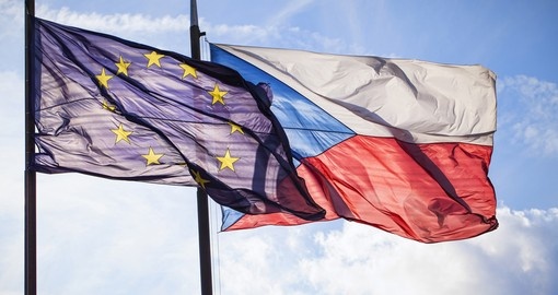 Flag of EU and Czech Republic