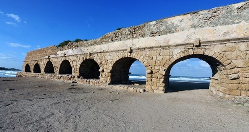 The Roman aqueduct in ancient Caesarea