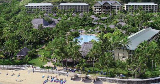 Aerial view of the Outrigger Fiji Beach Resort
