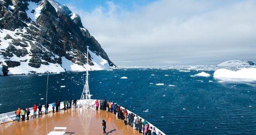 Take in the view from the ship's deck on your Antarctic Tour