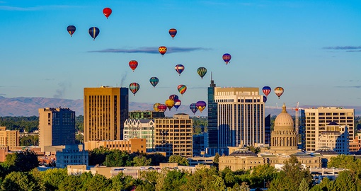 Hot air balloons over Boise