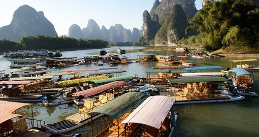 Roof-top boats in Guilin