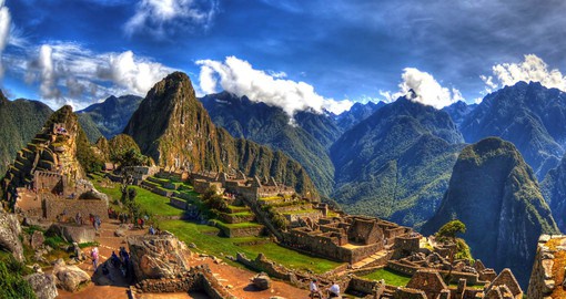 The Sanctuary of Machu Picchu stands on the eastern slopes of the Andes