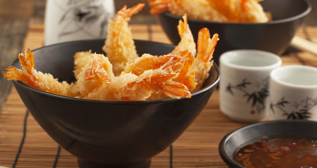 Shrimp tempura on a table.