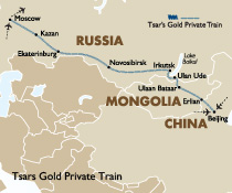 Tsar Private Train Route