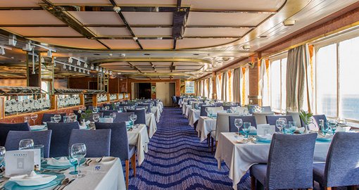 The Restaurant on a Celestyal Cruise Ship