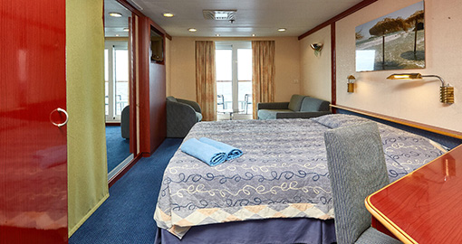 Junior Balcony Suites on the MS Celestyal Crystal.
