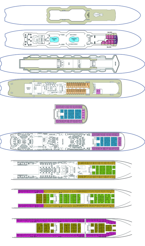 The MS Celestyal Olympia Deck Plan.