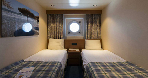 Exterior Stateroom on the MS Celestyal Olympia.